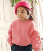韓國原單冬季新款加絨兒童公主袖長T恤-2色
