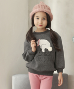 韓國原單冬季新款保暖加絨兒童長袖T恤